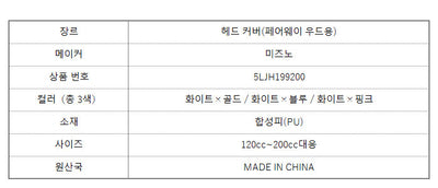 [새상품]미즈노 페어웨이 우드 헤드 커버(120cc～200cc)