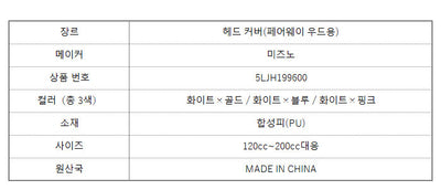 미즈노 페어웨이 우드 헤드 커버(120cc～200cc)