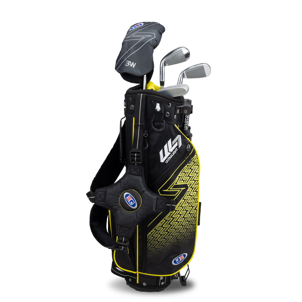 NEW MODEL[수량한정]USKIDS GOLF UL7 42inch(107cm) 4Club Stand Set, Black/Yellow 캐디백