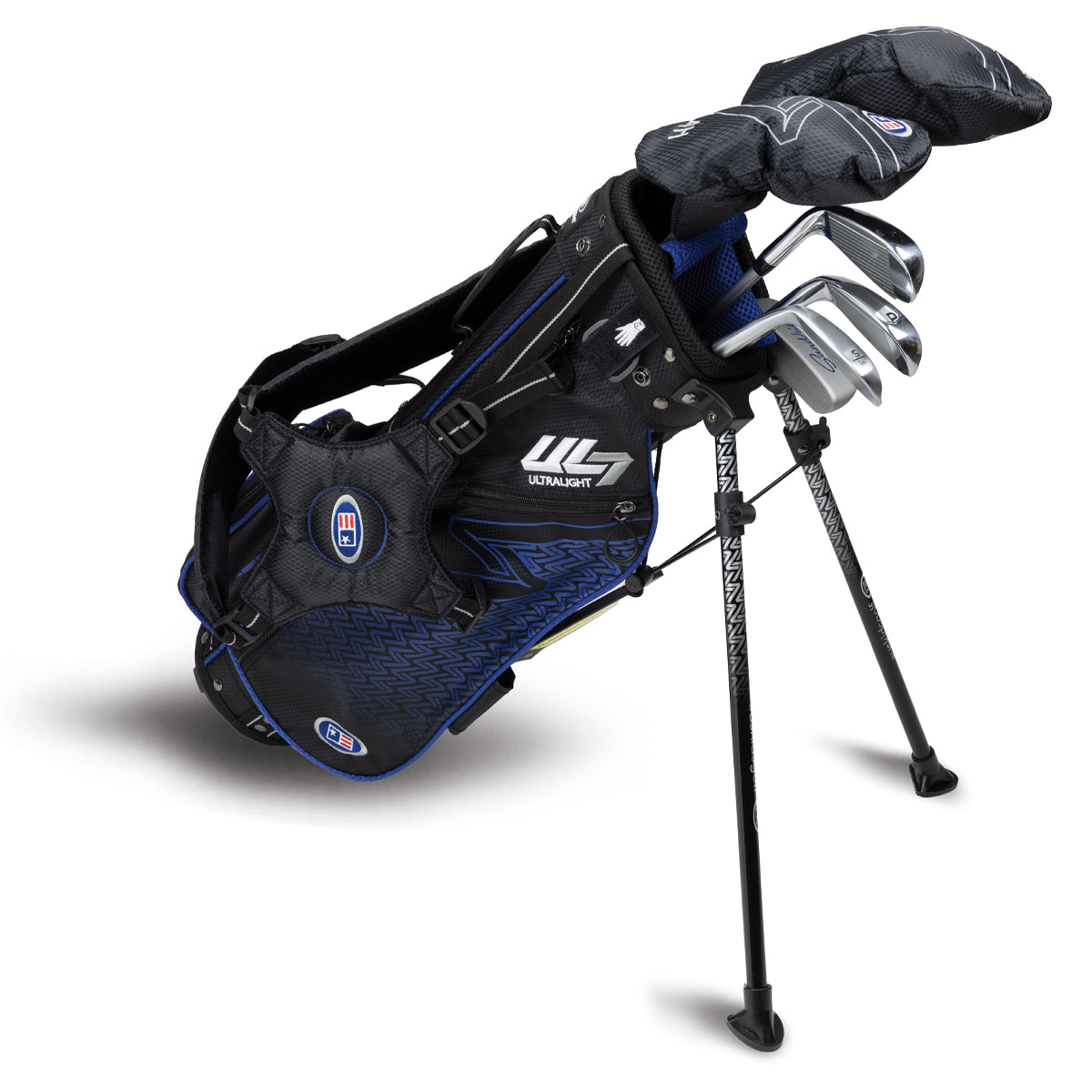 NEW MODEL[수량한정]USKIDS GOLF UL7 45inch(115cm) 6Club Stand Set, Black/Blue 캐디백